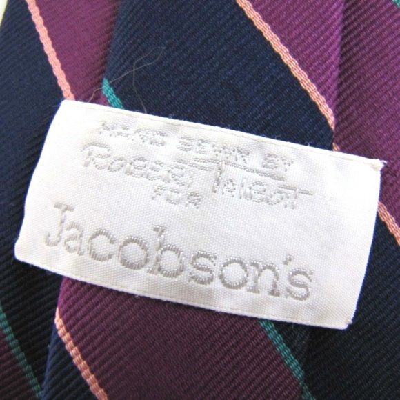 Vtg ROBERT TALBOTT Tie Argyle & Sutherland Stripe - Picture 7 of 8